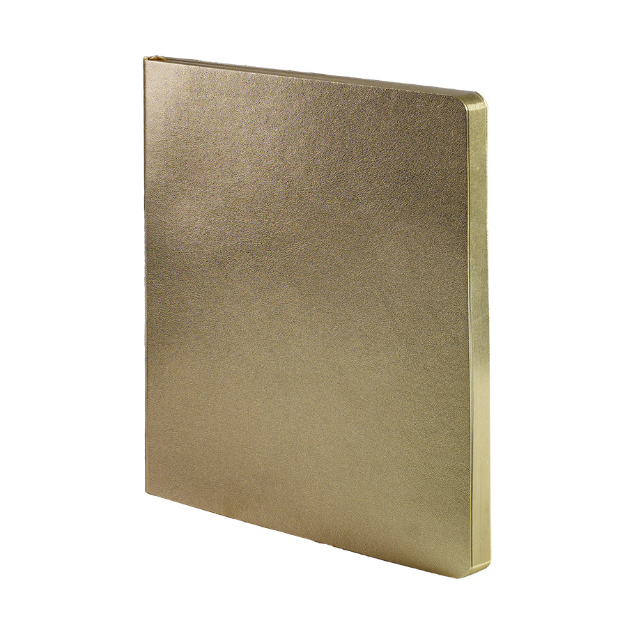 Бизнес-блокнот AURI, формат А5, золотистый, блок в линейку