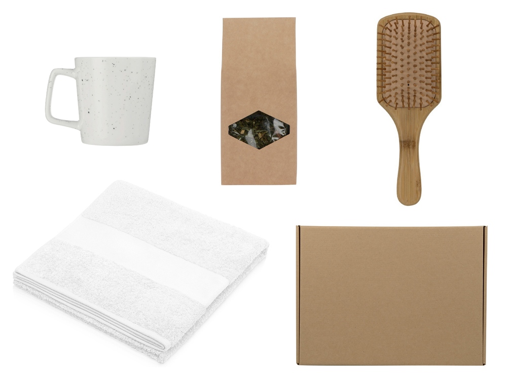 Подарочный набор для ванны с полотенцем, расческой и кружкой