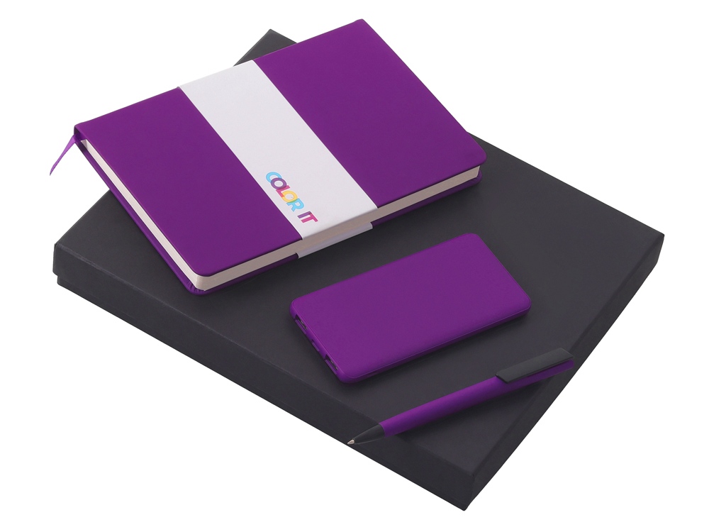 Подарочный набор COLOR IT c блокнотом, ручкой и повербанком, 5000 mAh