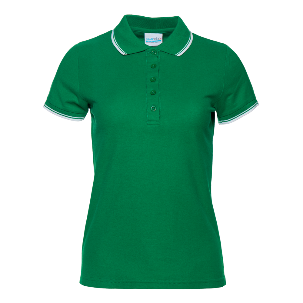 Рубашка поло женская STAN с окантовкой хлопок/полиэстер 185, 04BK