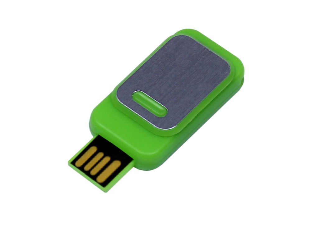 USB 2.0- флешка промо на 16 Гб прямоугольной формы, выдвижной механизм