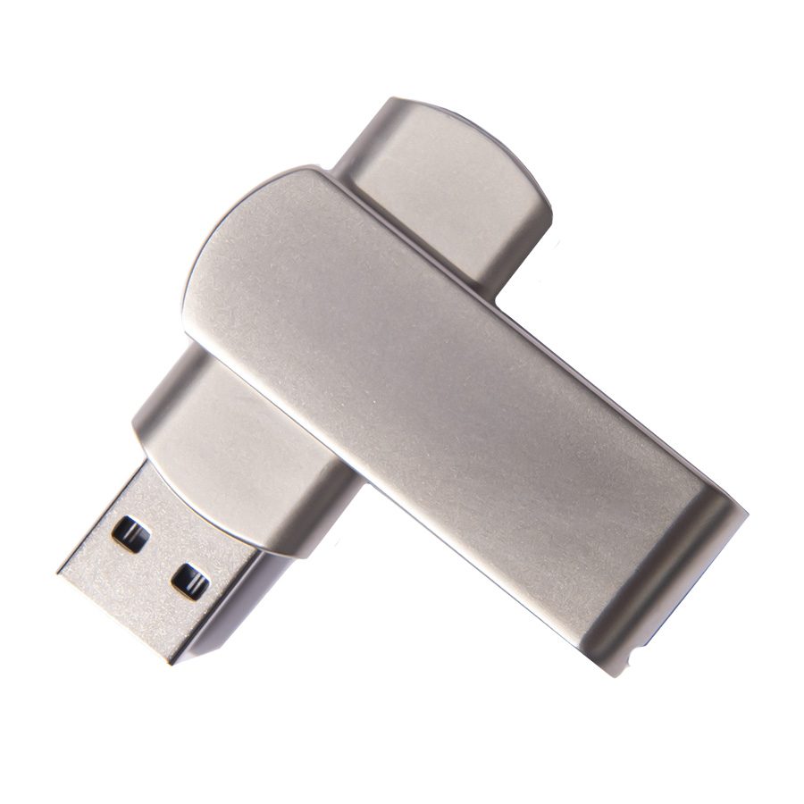 USB flash-карта SWING METAL (32Гб), серебристая, 5,3х1,7х0,9 см, металл