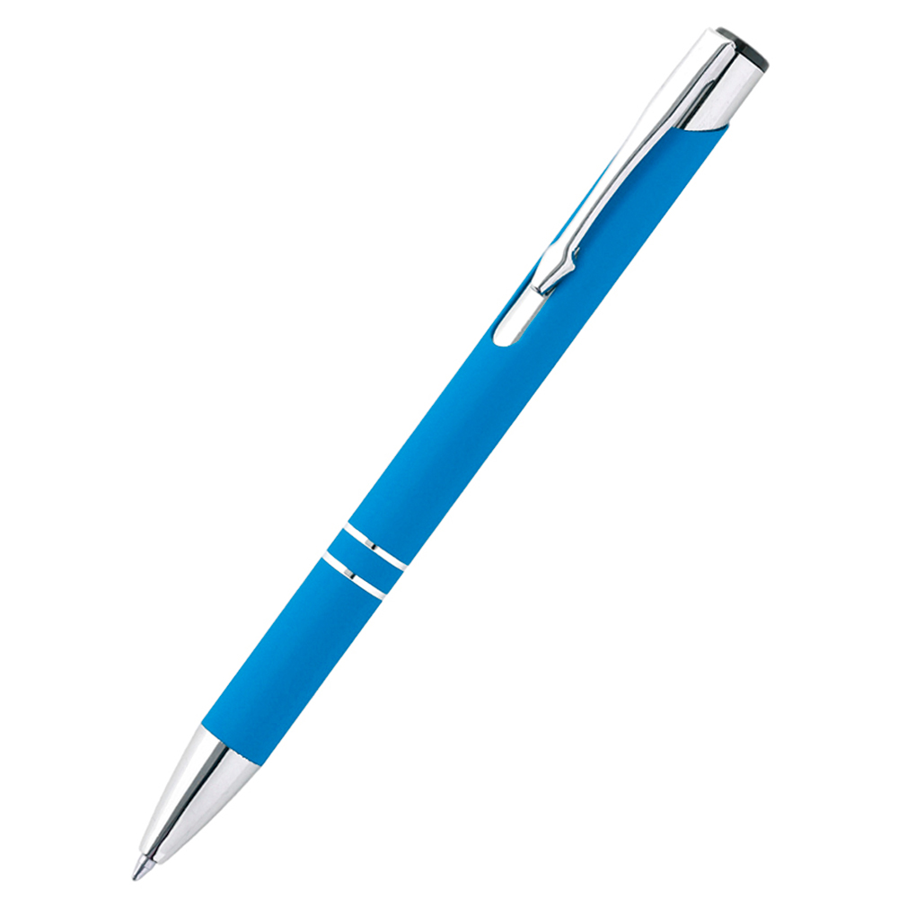Ручка металлическая Molly софт-тач, голубая