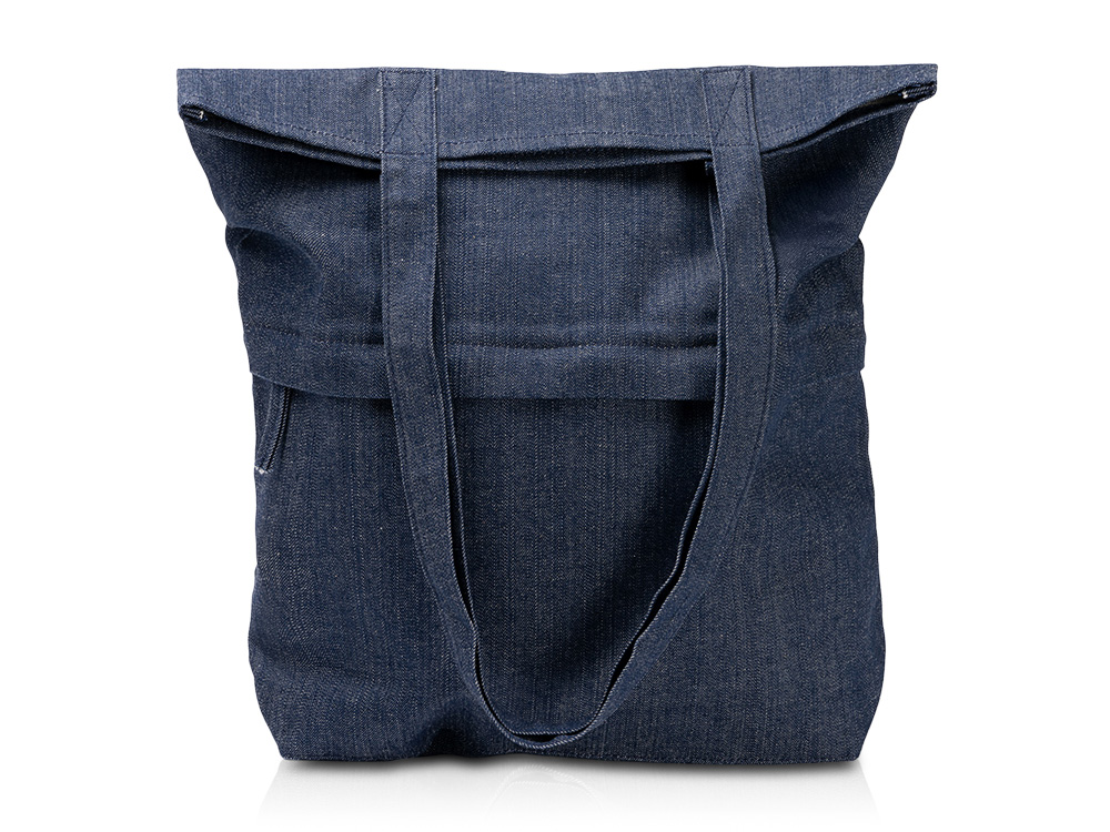 Сумка из переработанной джинсовой ткани Кирк с передним карманом на молнии