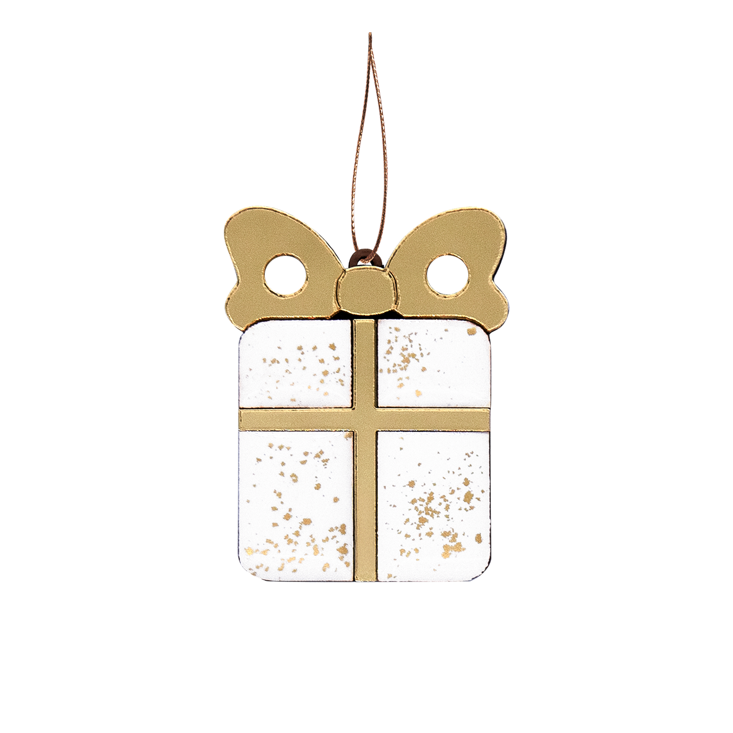 Ёлочная игрушка Подарочек (белый с золотым )