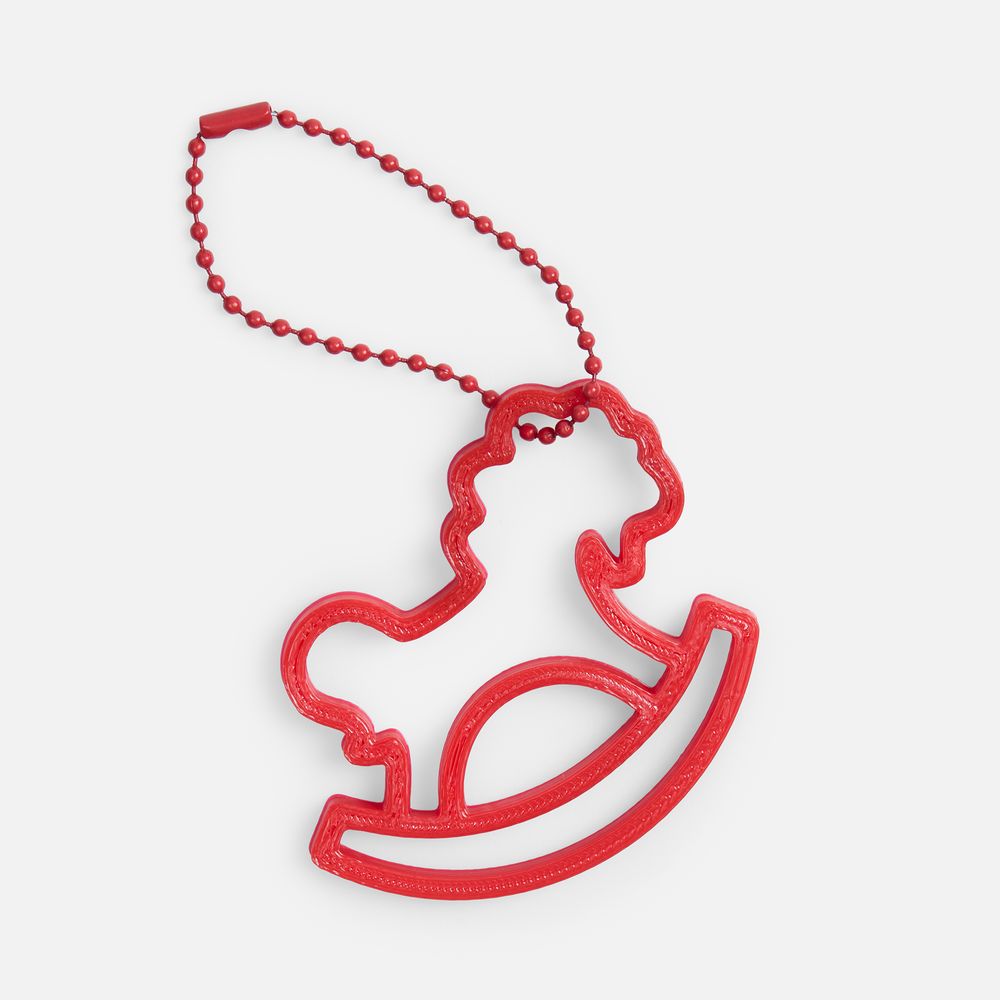 Подвеска «Лошадка-качалка», 3D-печать, красная