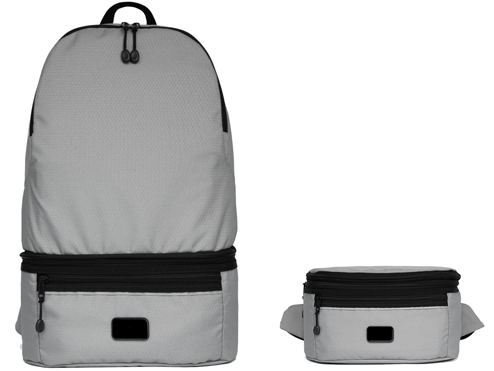 Рюкзак-трансформер 2-в-1 Athletica водостойкий с поясной сумкой из переработанного пластика 