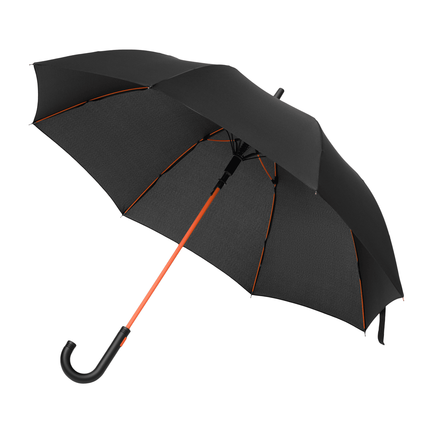 Зонт-трость Quantum, черный/оранжевый