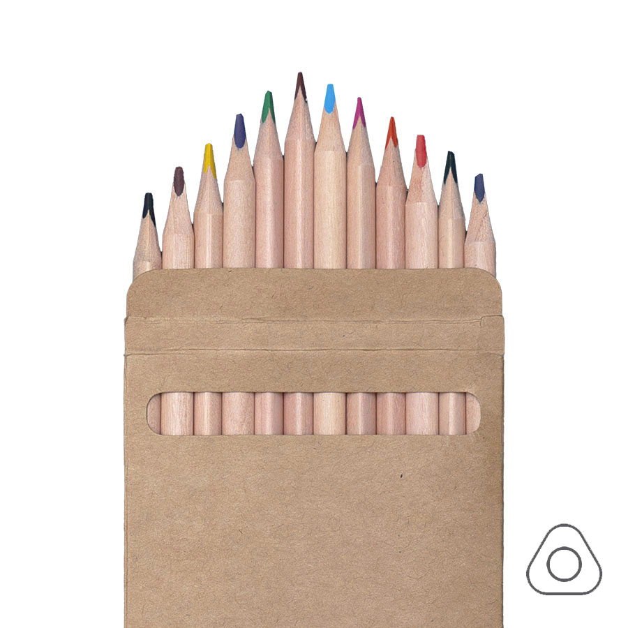 Набор цветных карандашей KINDERLINE middle,12 цветов, дерево, картон
