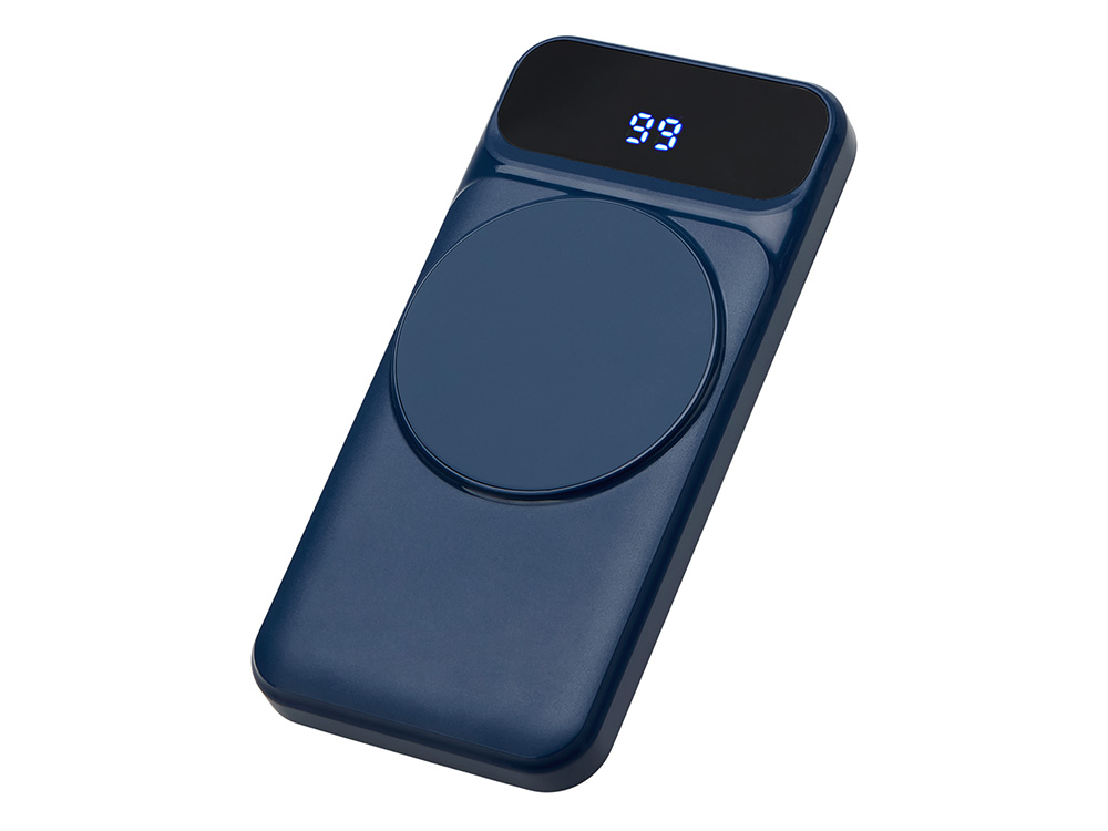 Магнитный беспроводной внешний аккумулятор со встроенными кабелями Мэни, 10000 мАч