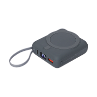 Внешний аккумулятор с подсветкой Ritter PD 10000mAh с функцией беспроводной зарядки 15W, серый