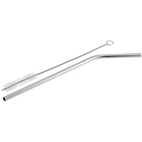 Набор Mellow, с изогнутой трубочкой, серебристый Набор Mellow, с изогнутой трубочкой, серебристый