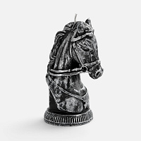 Свеча фигурная «Бюст лошади», серебристая