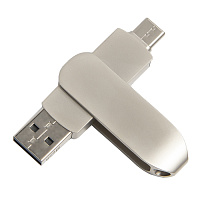 USB flash-карта CIRCLE OTG Type-C (8Гб), серебристая, 6,5х1,5х0,82 см, металл USB flash-карта CIRCLE OTG Type-C (8Гб), серебристая, 6,5х1,5х0,82 см, металл