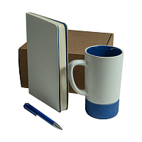Набор подарочный ARTKITS: ежедневник, ручка, кружка с цветным дном, стружка, коробка, синий Набор подарочный ARTKITS: ежедневник, ручка, кружка с цветным дном, стружка, коробка, синий
