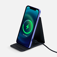 Подставка для смартфона с беспроводной зарядкой Kickstand, серая Подставка для смартфона с беспроводной зарядкой Kickstand, серая