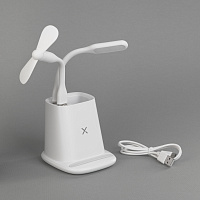 Карандашница "Smart Stand" с беспроводным зарядным устройством, вентилятором и лампой (2USB разъёма) Карандашница "Smart Stand" с беспроводным зарядным устройством, вентилятором и лампой (2USB разъёма)