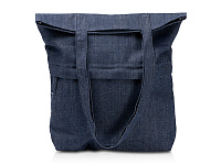 Сумка из переработанной джинсовой ткани Кирк с передним карманом на молнии