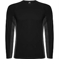 Спортивная футболка SHANGHAI L/S мужская, ЧЕРНЫЙ/ТЕМНЫЙ ГРАФИТ