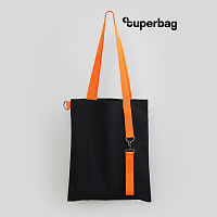 Шоппер Superbag black с ремувкой 4sb (чёрный с оранжевым)
