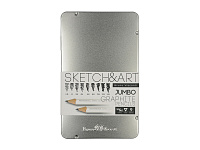 Набор из 9 утолщенных чернографитовых карандашей Sketch & Art HB - 14B Набор из 9 утолщенных чернографитовых карандашей Sketch & Art HB - 14B