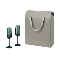 Подарочный набор 2 бокала для шампанского Emerald в большом подарочном пакете