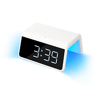 Зарядная станция с часами 15W Flame, белая